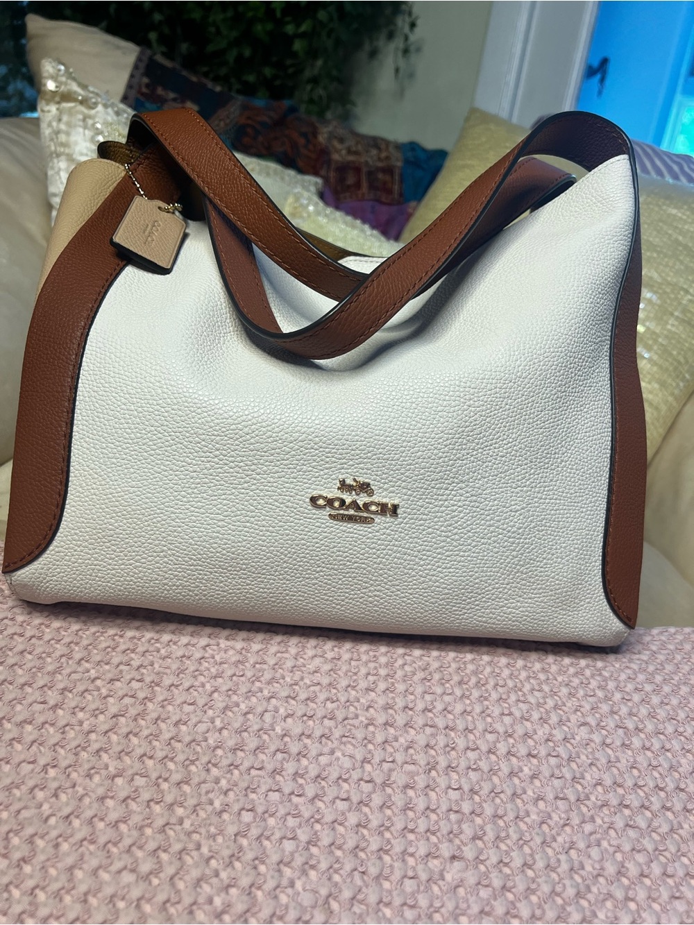 Coach Hadley Hobo in Pebbled Leather Colorblock LIGHTWEIGHT PERFECTION 😎😎😎 NWOT - Picture 3 of 17